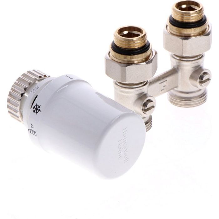 Zestaw do grzejników dolnozasilanych: głowica Thera-6 T3019 + zawór Verafix VK V2496, prosty, 1/2 cala V2496DY015 TL3096DY15