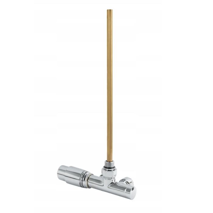 Zestaw termostatyczny, EN215/ PN-M-75002-DN15 zespolony, jednootworowy, kątowy, chrom