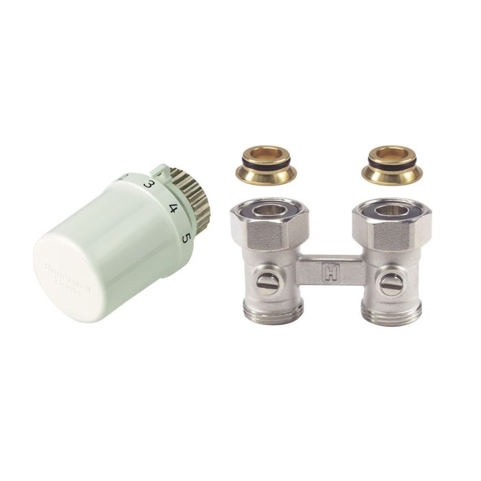 Zestaw regulacyjny prosty do grzejników dolnozasilanych 3/4" głowica Thera 6 T3019 +  zawór Verafix VK V2496EX020A