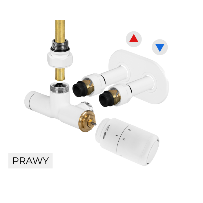 Zawór termostatyczny Unico Vario Term prawy biały