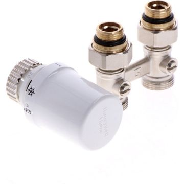 Zestaw do grzejników dolnozasilanych: głowica Thera-6 T3019 + zawór Verafix VK V2496, prosty, 1/2 cala V2496DY015 TL3096DY15