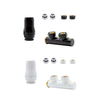 Zestaw Termostatyczny DUO PLEX kątowy 50mm prawy lewy