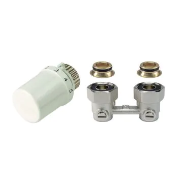 Zestaw grzejnikowy kątowy do grzejników dolnozasilanych 3/4" głowica Thera 6 T3019 +  zawór Verafix VK V2496EX020A