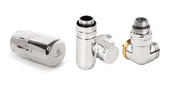 Zestawy trójosiowe termostatyczne z możliwością montażu grzałki przez zawór