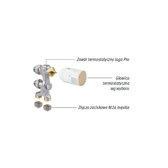 Zestaw podłączeniowy LOW-H2O do podłogi M24 Poniżej obudowy z głowicą na dole COLO.PF(1/2).