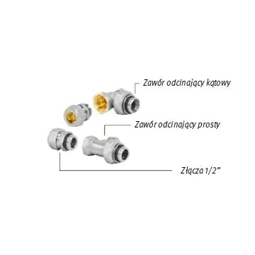 2 Zawory odcinające G1/2" CODY.LOM.00.2