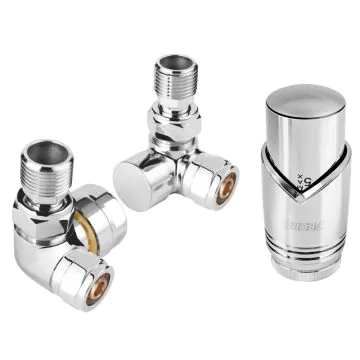 Zestaw termostatyczny DUO-PLEX kątowy 50mm Lewy Prawy