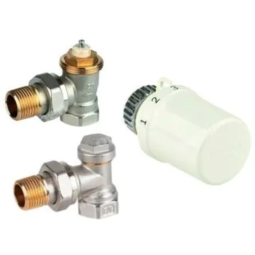 Zestaw do grzejników bocznozasilanych: głowica Thera 6 T3019W0 + zawór grzejnikowy, kątowy, 1/2"V2020ESX15 + zawór powrotny, kątowy, 1/2" V2420E0015