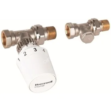 Zestaw do grzejników bocznozasilanych: głowica T5019 + zaw. grzej. prosty V2020DVS15 + zaw. powr. prosty V2420D0015, 1/2"