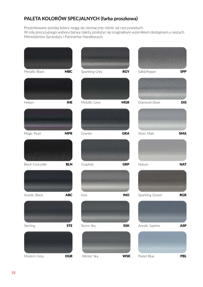 Paleta kolorów Terma Technologie