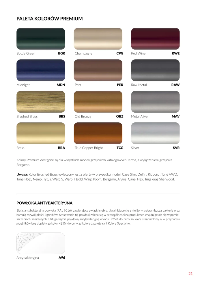 Paleta kolorów Terma Technologie