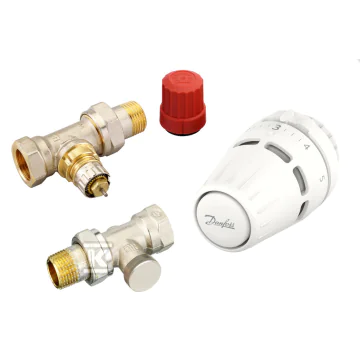 Zestaw termostatyczny Danfoss z głowicą Regus RA nakrętka +RA-N+RLV-S 15 prosty 015G5304