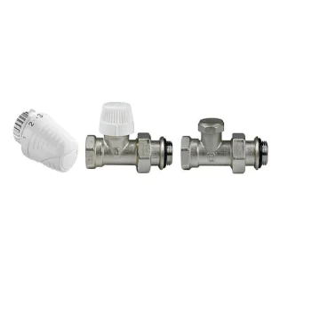 Zestaw: głowica Thera 4 + zawór grzejnikowy prosty V2000 DBB15 + zawór powroty prosty V24200 1/2"