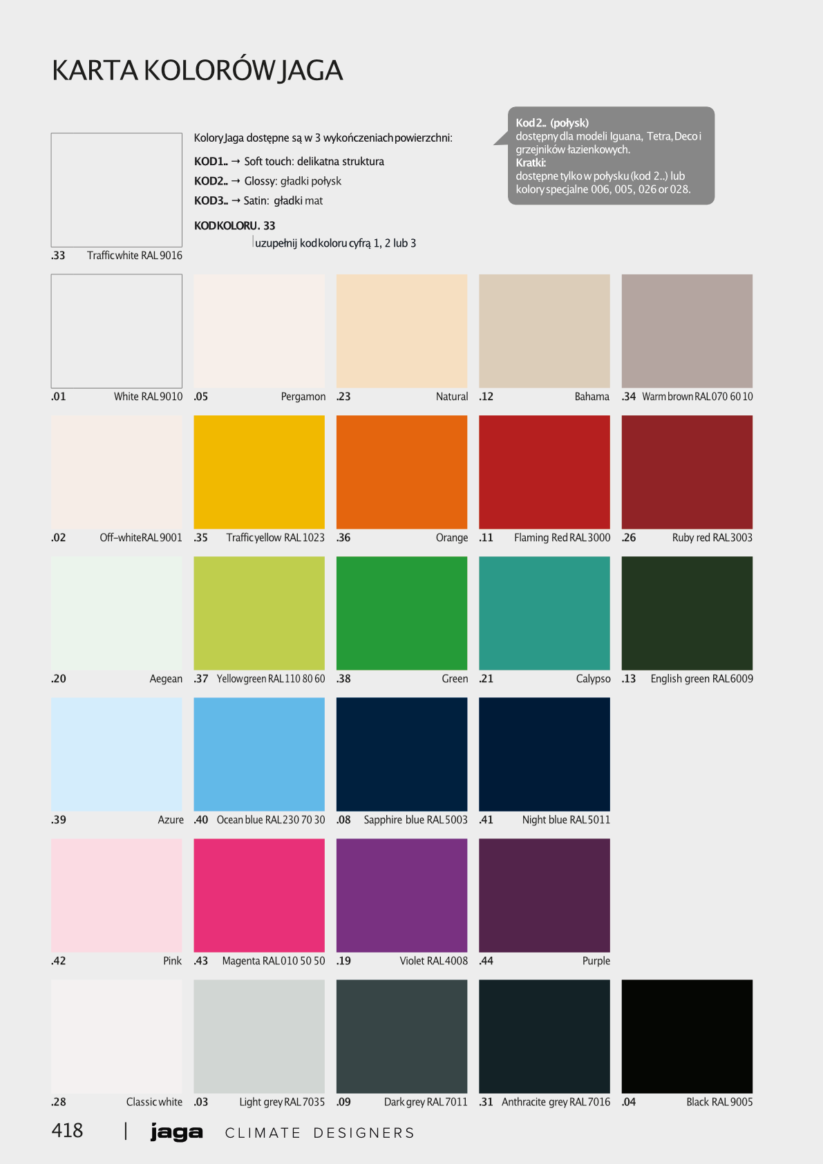 Paleta kolor&oacute;w Jaga