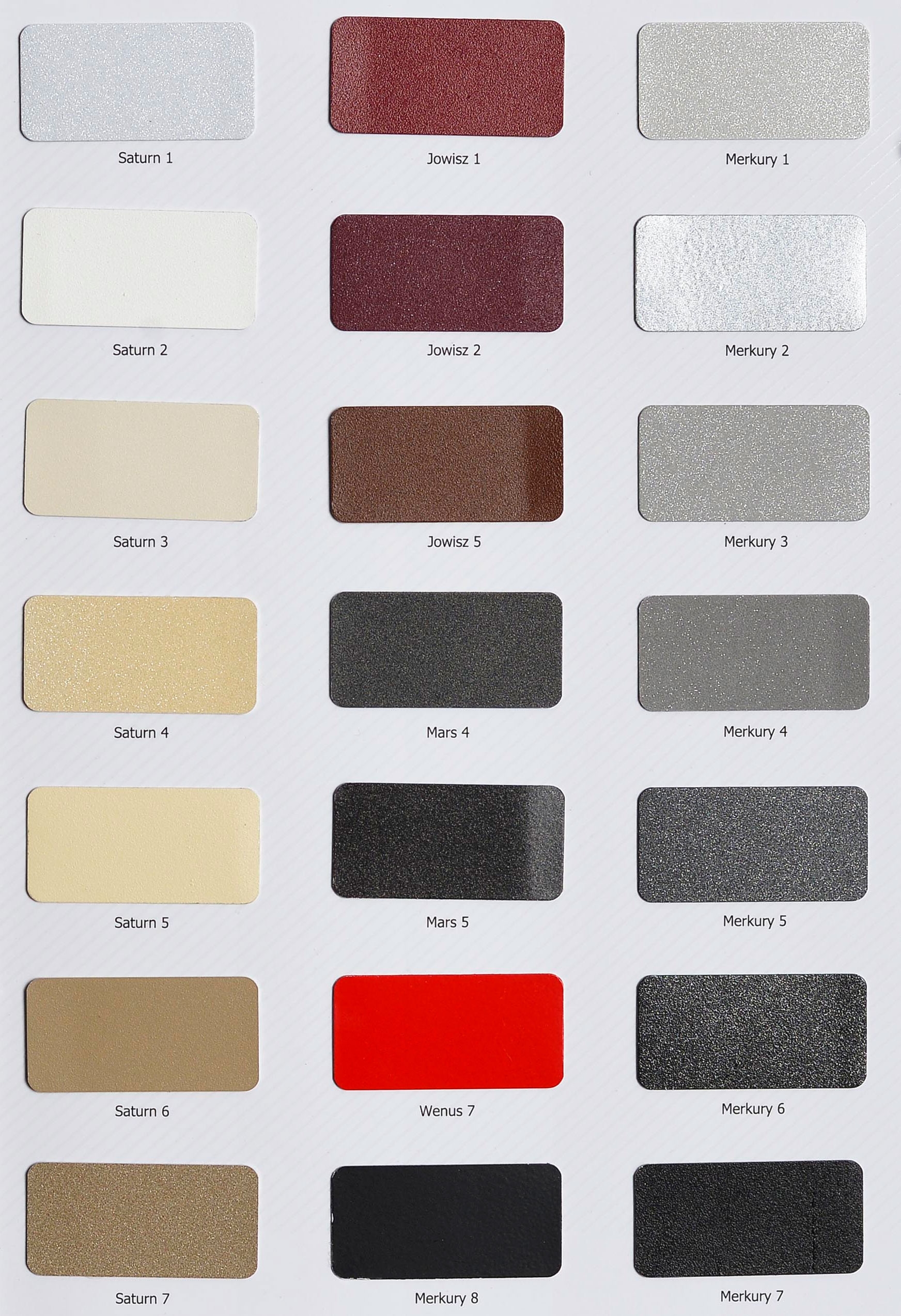 Wzornik kolor&oacute;w grzejnik&oacute;w firmy RADECO